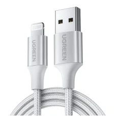 UGREEN USB Lightning kábel, 2.4A US199, 2m (ezüst)