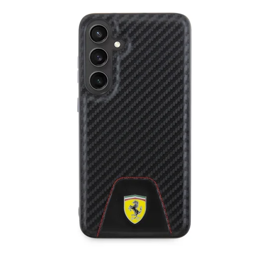 Ferrari PU bőr alsó karbon tok Samsung Galaxy S24+ Fekete - 3