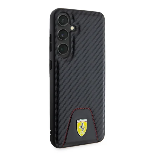Ferrari PU bőr alsó karbon tok Samsung Galaxy S24+ Fekete - 4