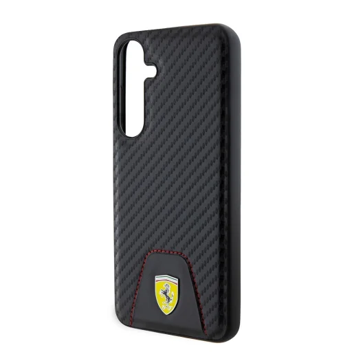 Ferrari PU bőr alsó karbon tok Samsung Galaxy S24+ Fekete - 5