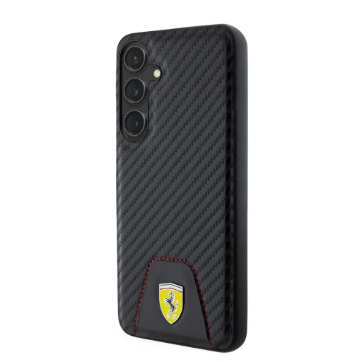 Ferrari PU bőr alsó karbon tok Samsung Galaxy S24+ Fekete - 2
