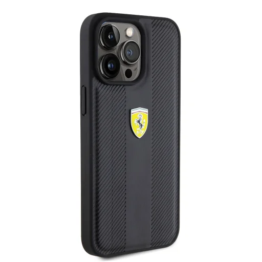 Ferrari PU bőrből készült, finoman perforált tok iPhone 15 Pro Max fekete - 4
