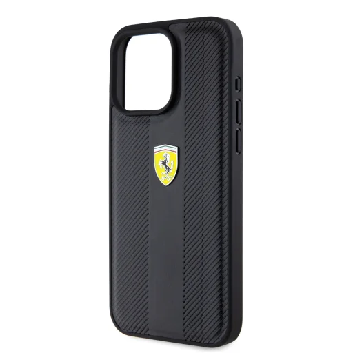 Ferrari PU bőrből készült, finoman perforált tok iPhone 15 Pro Max fekete - 5