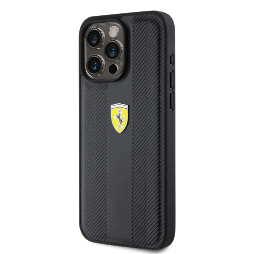 Ferrari PU bőrből készült, finoman perforált tok iPhone 15 Pro Max fekete - 2