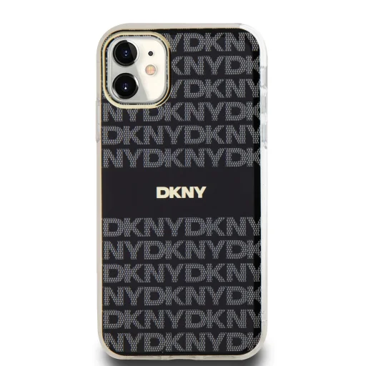 DKNY PC/TPU Repeat Pattern Tonal Stripe Magsafe tok iPhone 11 Black - 2