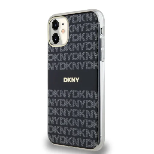DKNY PC/TPU Repeat Pattern Tonal Stripe Magsafe tok iPhone 11 Black - 3