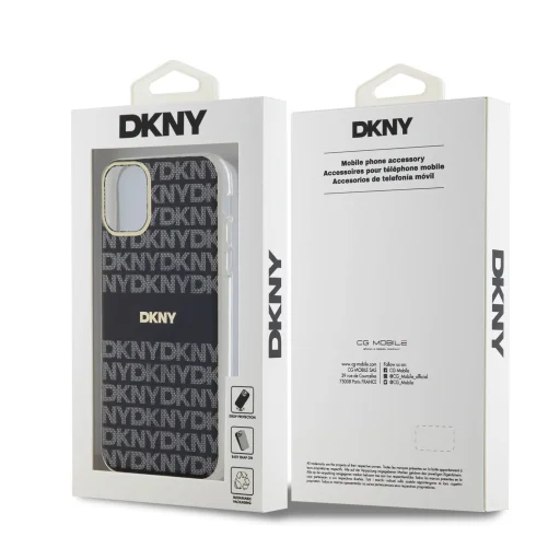 DKNY PC/TPU Repeat Pattern Tonal Stripe Magsafe tok iPhone 11 Black - 6