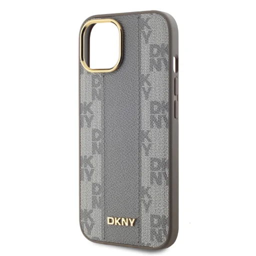 DKNY PU bőr sakktábla mintás Magsafe tok iPhone 15-hez bézs - 4