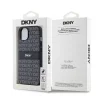 DKNY PU bőr ismétlődő mintás tonal stripe iPhone 14 tok fekete thumbnail