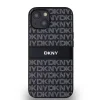 DKNY PU bőr ismétlődő mintás tonal stripe iPhone 14 tok fekete thumbnail