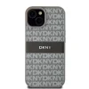 DKNY PU bőr ismétlődő minta tónusú csíkos tok iPhone 15 Bézs thumbnail