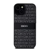 DKNY PU Bőr Ismétlődő Mintás Árnyalatos Csíkos tok iPhone 15 Fekete thumbnail