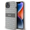 DKNY PU Bőr Ismétlődő Minta Tonális Csík Tok iPhone 14 Bézs thumbnail