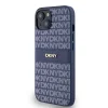 DKNY PU Leather Repeat Pattern Tonal Stripe iPhone 14 tok kék thumbnail