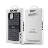 DKNY PU Leather Repeat Pattern Tonal Stripe tok iPhone 15 Plus fekete thumbnail