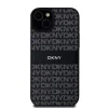 DKNY PU Leather Repeat Pattern Tonal Stripe tok iPhone 15 Plus fekete thumbnail