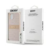 DKNY PU bőrmintás csíkos fliptok iPhone 14 Pink thumbnail