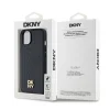 DKNY PU Bőr Ismétlődő Minta Stack Logó MagSafe iPhone 14 tok Fekete - 6