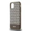DKNY PU Bőr Ismétlődő Mintás Alsó Csíkos MagSafe tok iPhone 11 - Barna thumbnail