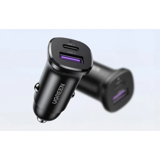 Ugreen EC305 USB-C + USB autós töltő, 30W (fekete) - 6