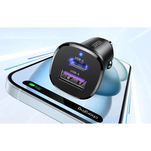 Ugreen EC305 USB-C + USB autós töltő, 30W (fekete) - 3