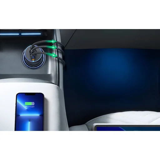 Ugreen EC703 autós töltő, USB + 2x USB-C, 75W (fekete) - 4