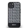 DKNY PU bőr ismétlődő mintás alsó csík MagSafe tok iPhone 13 fekete - 2
