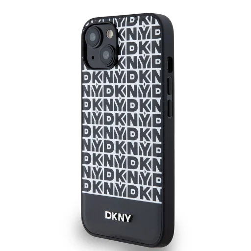 DKNY PU bőr ismétlődő mintás alsó csík MagSafe tok iPhone 14-hez fekete - 3