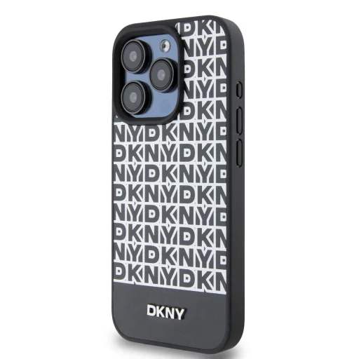 DKNY PU Leather Repeat Pattern Bottom Stripe MagSafe tok iPhone 12/12 Pro Black - 3