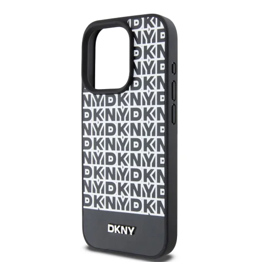 DKNY PU Leather Repeat Pattern Bottom Stripe MagSafe tok iPhone 12/12 Pro Black - 4