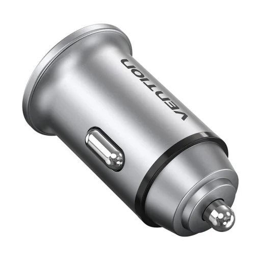 Dual Port Autós Töltő USB-A, USB-C Vention FFBH0 18/20W Szürke - 2