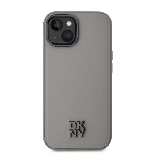 DKNY PU bőrből készült Stack Logo Magsafe iPhone 15 tok szürke - 2