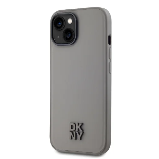DKNY PU bőrből készült Stack Logo Magsafe iPhone 15 tok szürke - 3