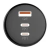 LDNIO C102 autós töltő, USB + 2x USB-C, 160W + USB-Micro USB kábel (Fekete) thumbnail