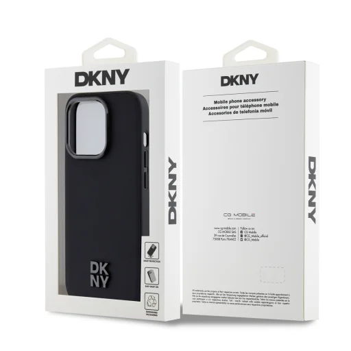 DKNY PU Leather Stack Logo Magsafe tok iPhone 15 Pro Max Black - 6