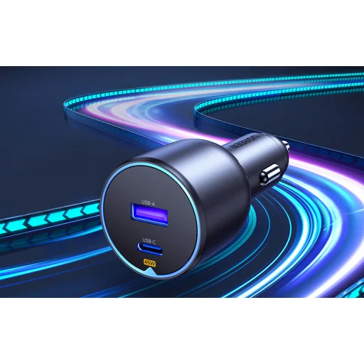 Ugreen EC701 autós töltő, USB + USB-C, 63W (fekete) - 3