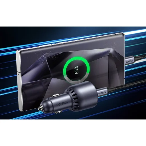 Ugreen EC701 autós töltő, USB + USB-C, 63W (fekete) - 4