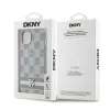 DKNY PU bőr kockás mintás és csíkos tok iPhone 15-höz bézs thumbnail