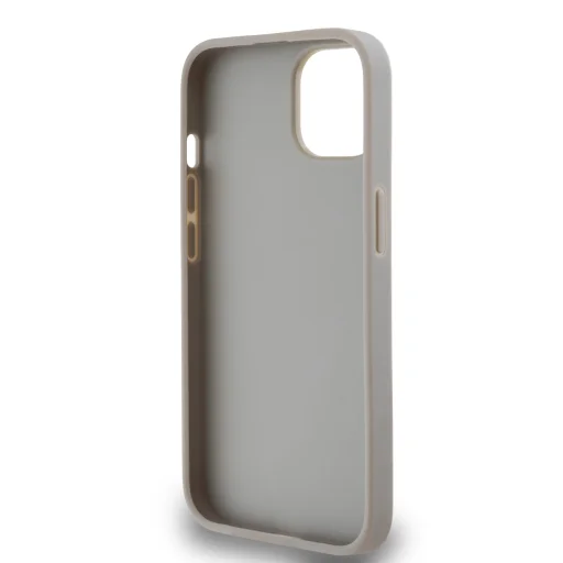 DKNY PU bőr kockás minta és csíkos tok iPhone 14 Beige - 5