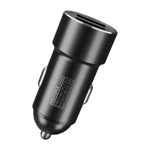 Autós töltő 2x USB, Remax RCC220, 2,4A (fekete) - 1