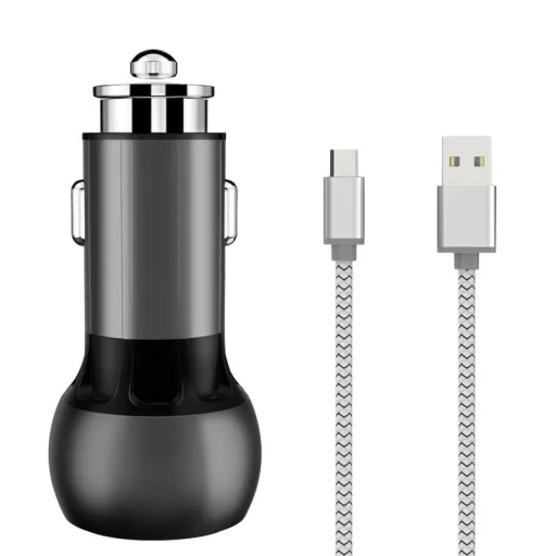LDNIO C503Q 2USB autós töltő + MicroUSB kábel - 1