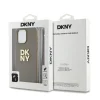 DKNY PU bőr Stack Logo csuklópántos tok iPhone 15 Pro Bézs thumbnail