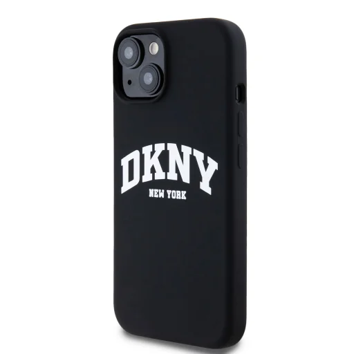  iPhone 15 Fekete DKNY Liquid Silicone Arch Logo MagSafe tok - 3
