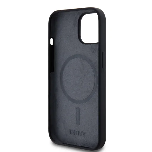  iPhone 15 Fekete DKNY Liquid Silicone Arch Logo MagSafe tok - 5