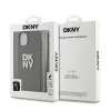 DKNY PU bőr Stack Logo csuklópántos tok iPhone 13-hoz barna - 5