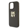 DKNY PU bőr Stack Logo csuklópántos tok iPhone 15 Pro-hoz Barna thumbnail