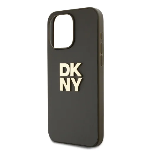 DKNY PU bőr Stack Logo csuklópántos tok iPhone 15 Pro-hoz Barna - 3