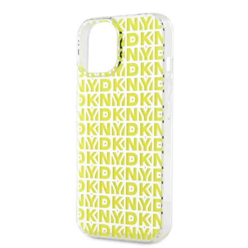 DKNY PC/TPU Ismétlődő Mintás Tok iPhone 15-höz Sárga - 4