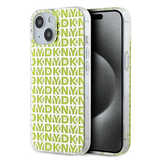 DKNY PC/TPU Ismétlődő Mintás Tok iPhone 15-höz Sárga - 1
