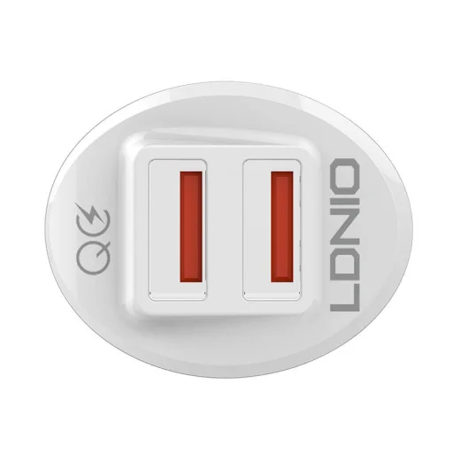 LDNIO C511Q 2USB autós töltő + Lightning kábel - 4